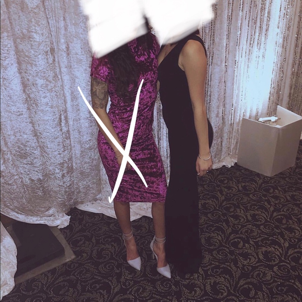 Floor length black dress